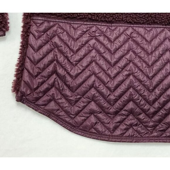 Athleta Cozy Sherpa Snap Sweatshirt Spiced Cabernet Small - Picture 11 of 11